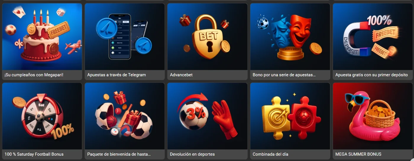 Promociones y Bonos Deportivos de Megapari Promociones y Bonos Deportivos de Megapari