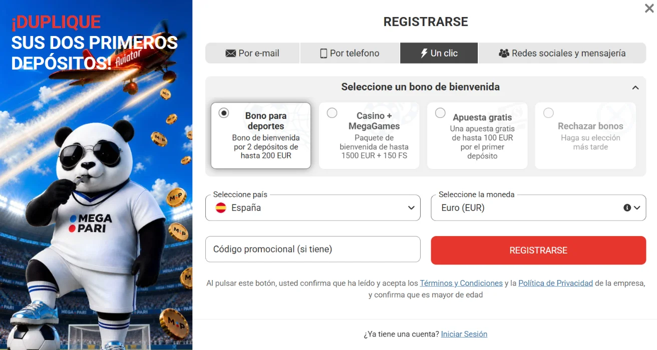 Registro e inicio de sesión en Megapari Registro e inicio de sesión en Megapari